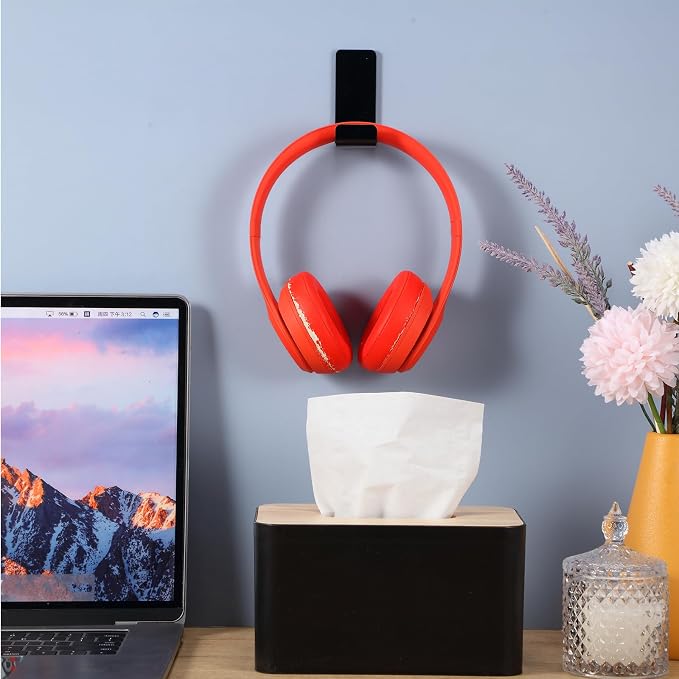 Weewooday 32 Pcs Headphone Hanger Headphone Holder Wall Hook Desk Bulk Adhesive - Image 5