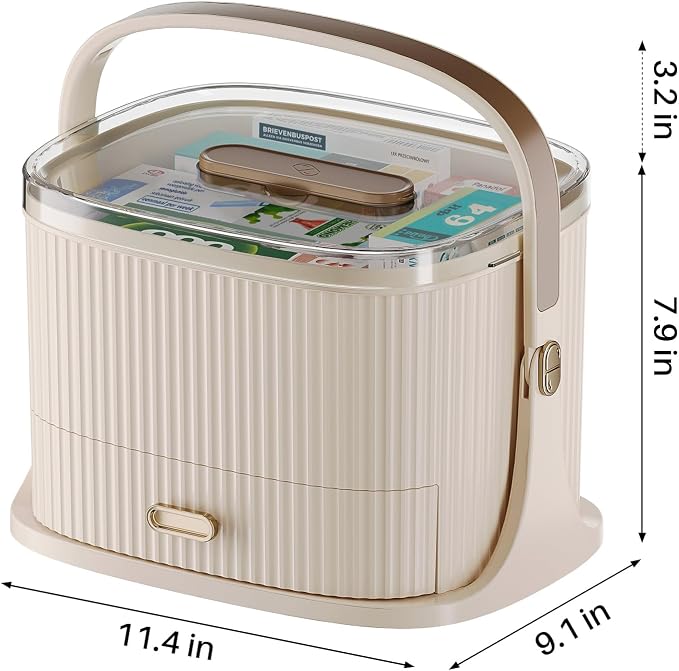 Two-Medicine Organizer, Portable Medicine Cabinet Organizer, Empty First Aid Kit - Image 5