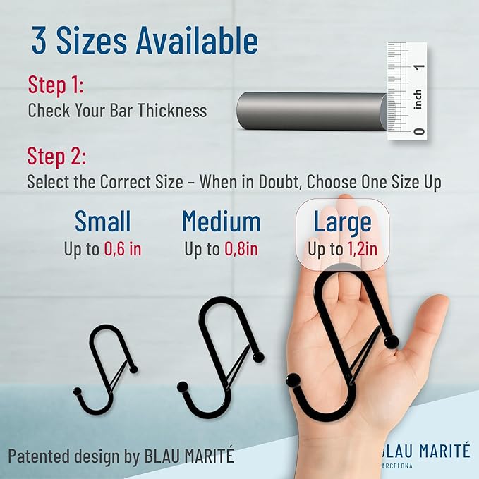 6-Pack Metal S Hooks for Hanging – Heavy-Duty S-Shaped Hook - Image 2