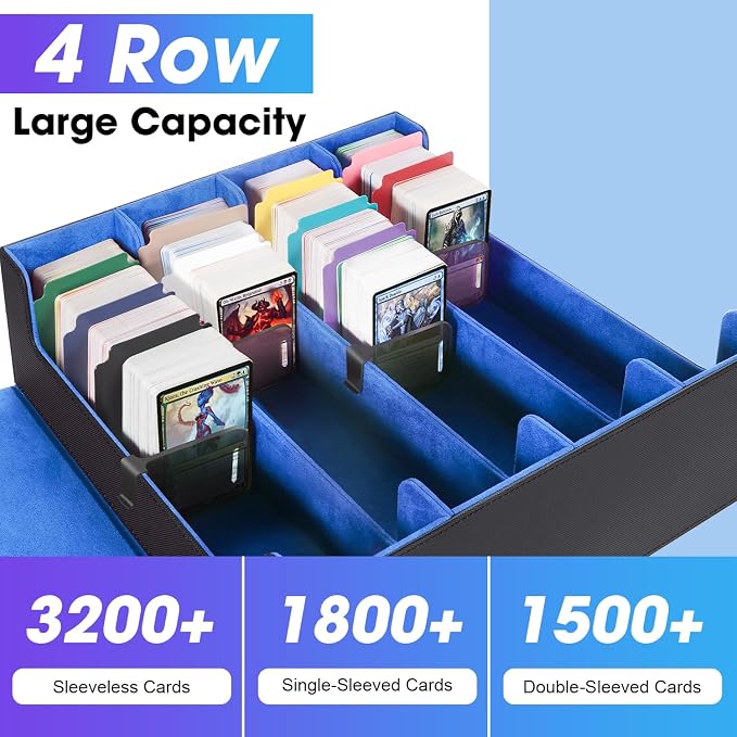 Card Organizer Box, 3000+Trading Card Storage Box, PU Leather Card Organizer Box - Image 2