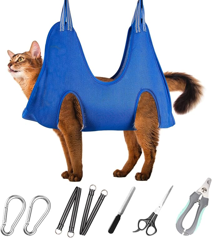 Pet Grooming Hammock Harness for Cats & XS Small Dogs, Dog Sling for Cutting by ATESON