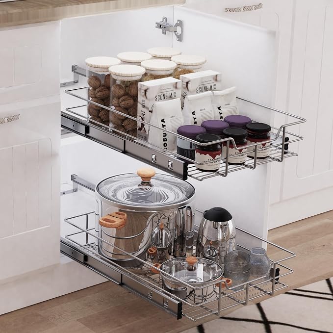 Pull Out Cabinet Organizer 14" W X 22" D, Slide Out Drawers - Image 6
