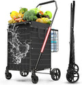 3.7 Cu Ft Folding Shopping Cart - 380 LB Capacity Grocery Cart - Heavy Duty by XINGLANG