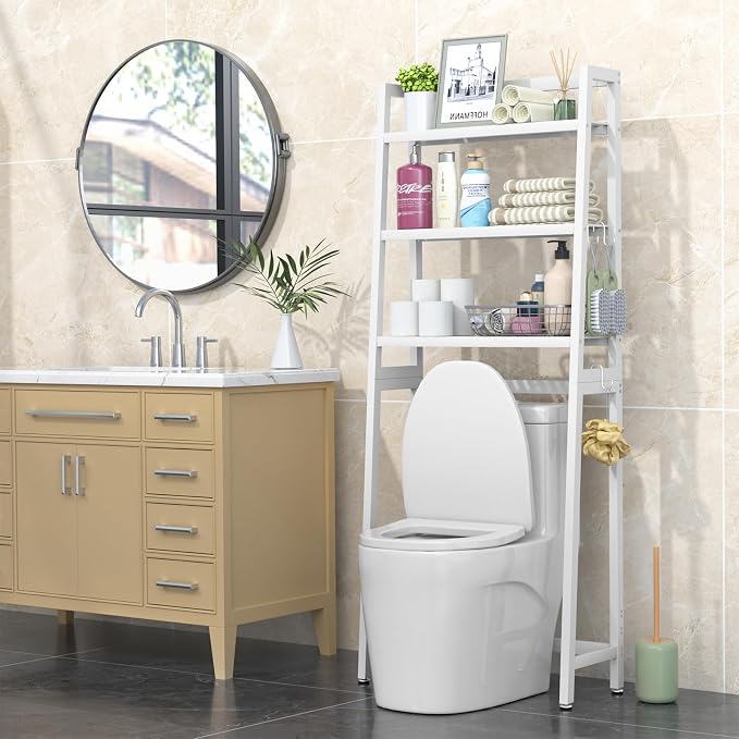 VASMIA Over The Toilet Storage, Bamboo 3-Tier Bathroom Organizer Over Toilet - Image 4