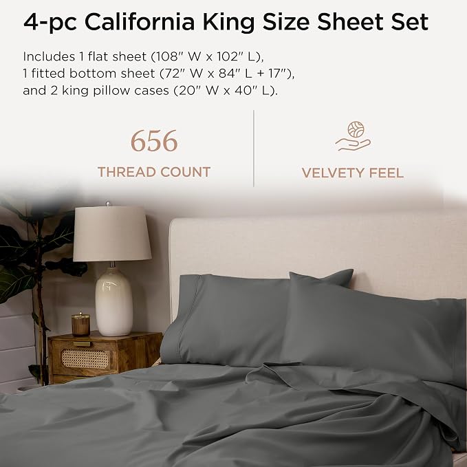 Threadmill California King Sheet Sets |Certified American Supima Cotton Sheets - Image 2