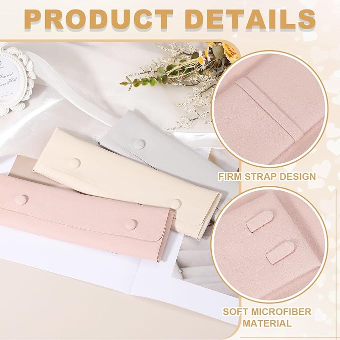 uxcell 6 Pcs Microfiber Necklace Travel Case, Necklace Pouch Storage Bag - Image 4
