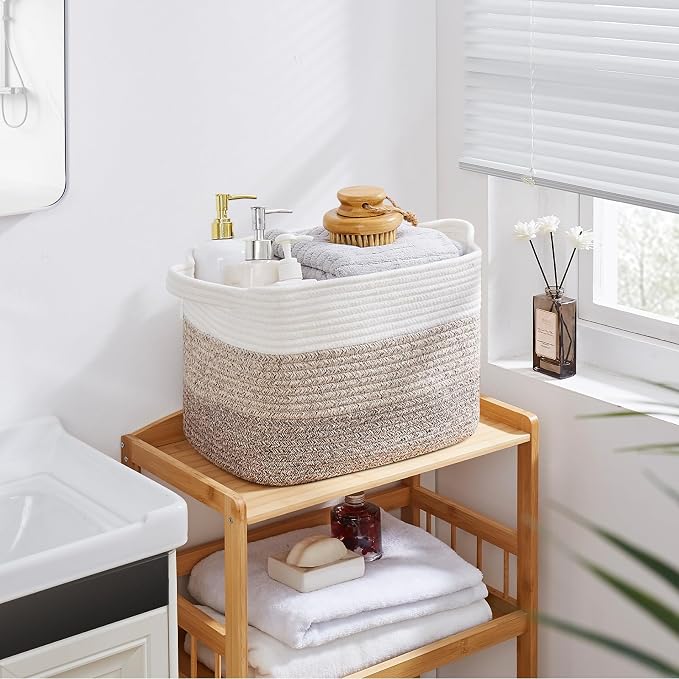 Storage Baskets for Organizing, Woven Baskets for Shelves, Rectangle Decorative - Image 8