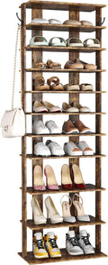 HOMEFORT 10-Tier Vertical Shoe Rack, Corner Shoe Tower, Double Rows 10 Tiers by HOMEFORT