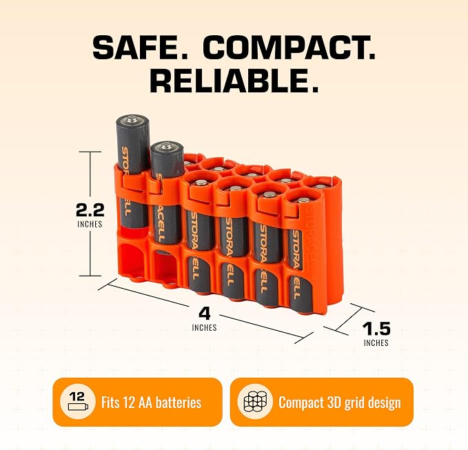 Storacell AA-12 Battery Storage Caddy and Dispenser, Holds 12 AA Batteries - Image 6