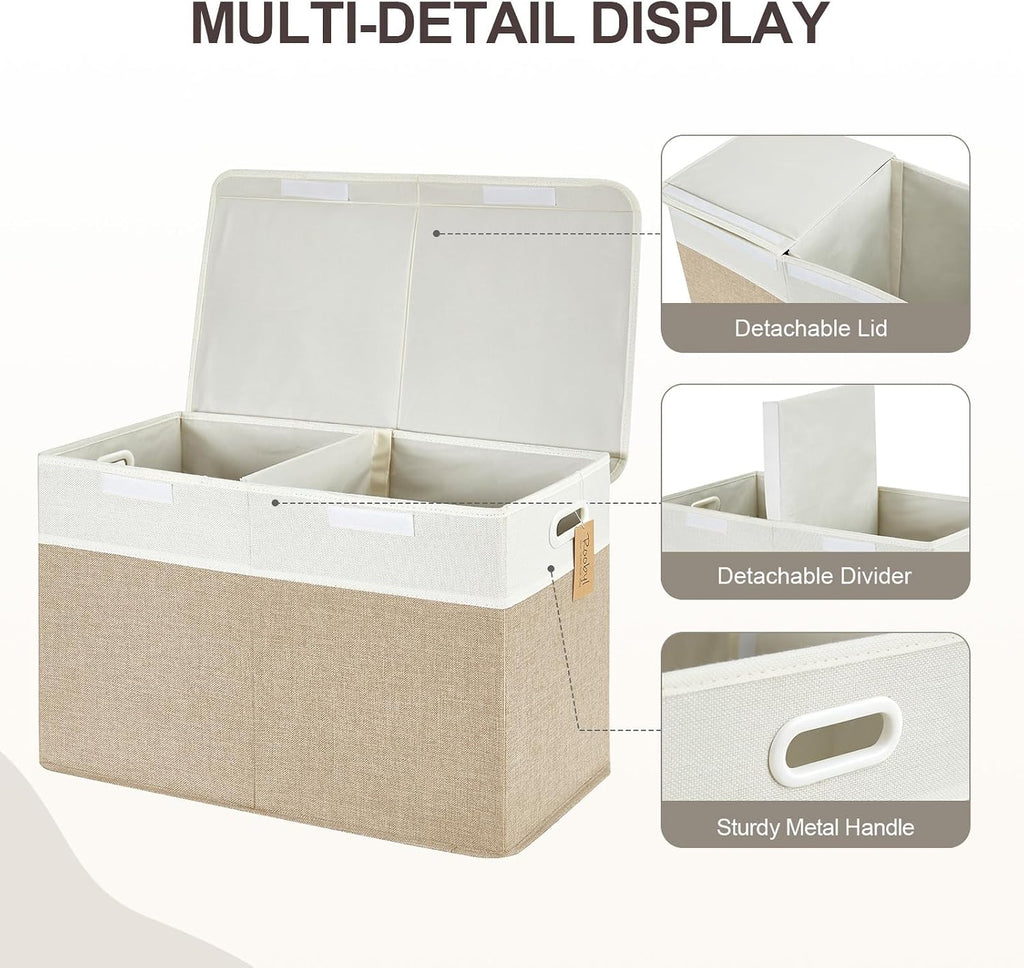 Large Toy Storage Box with Lid, Collapsible Toys Storage Organizer