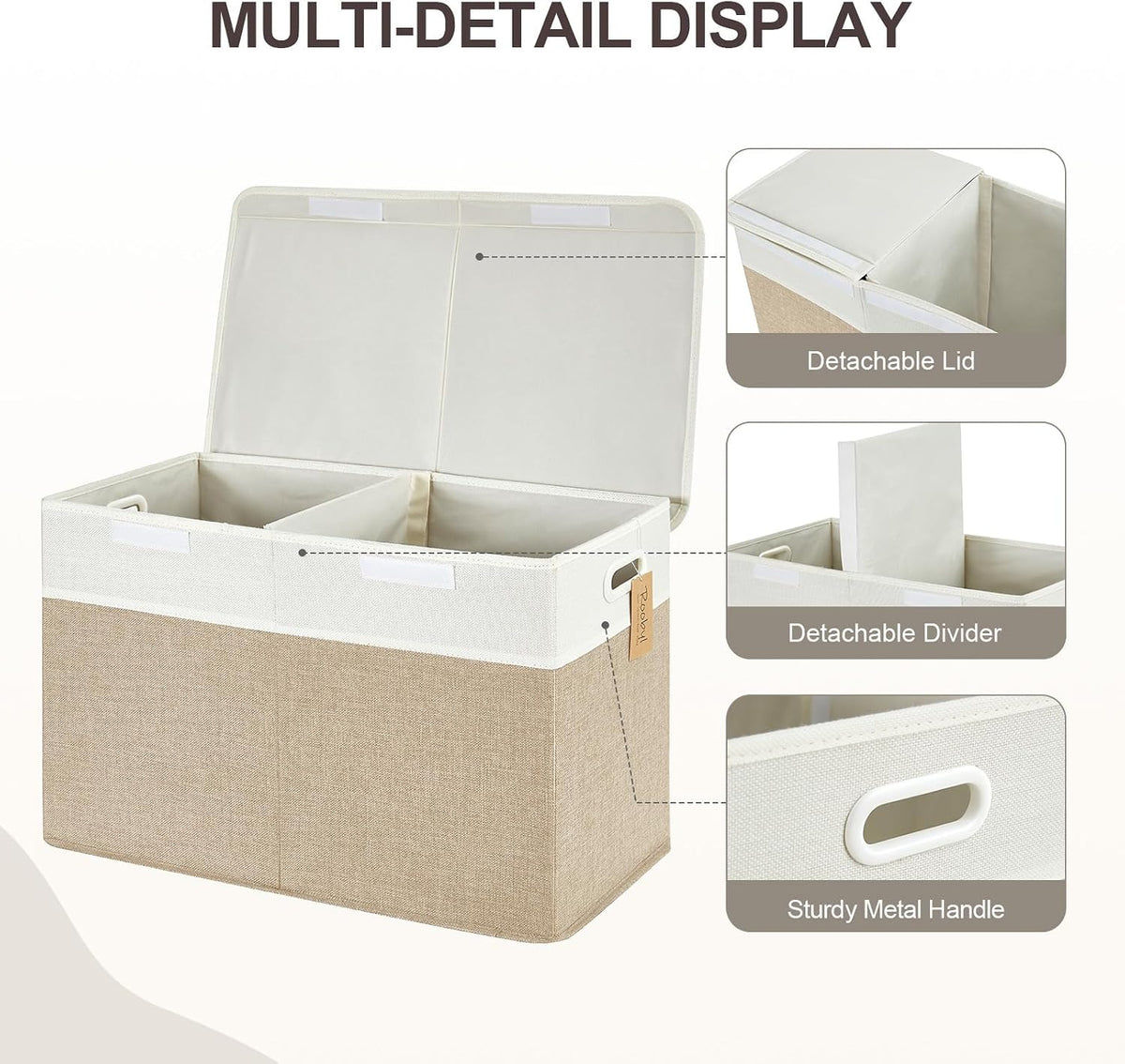 Large Toy Storage Box with Lid, Collapsible Toys Storage Organizer