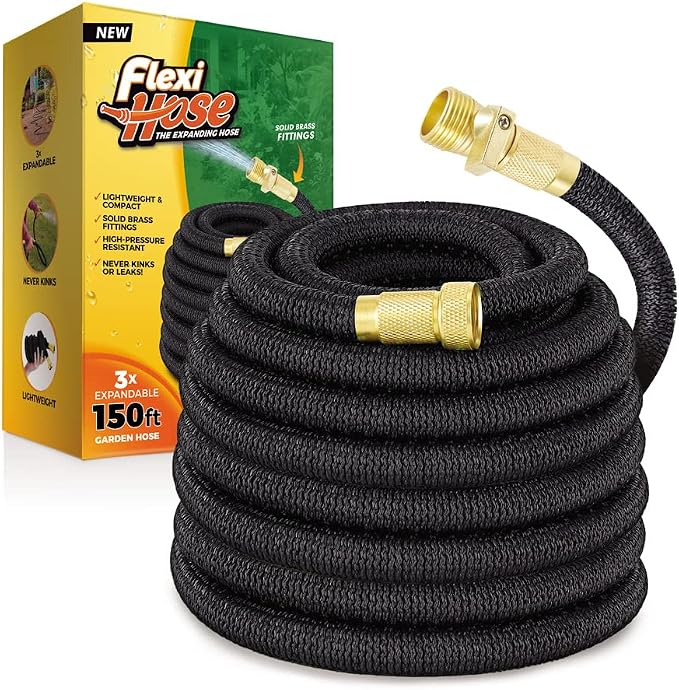 Flexi Hose Lightweight Expandable Garden Hose, 150FT -Retractable Garden Hose by FlexiHose