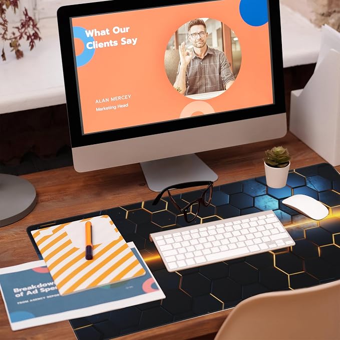Large Gaming Mouse Pad, Honeycomb Technology Desk Pad, Extended Computer - Image 5