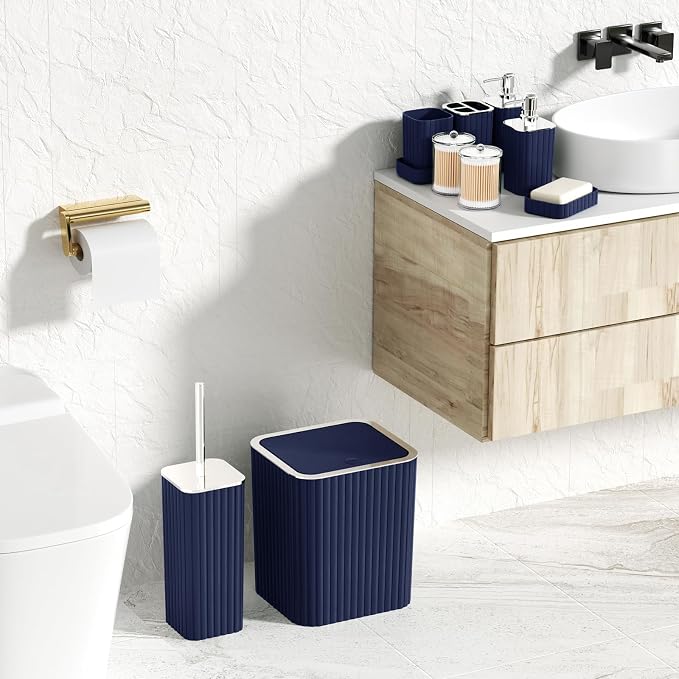 Navy Blue Bathroom Accessories Set - Image 5