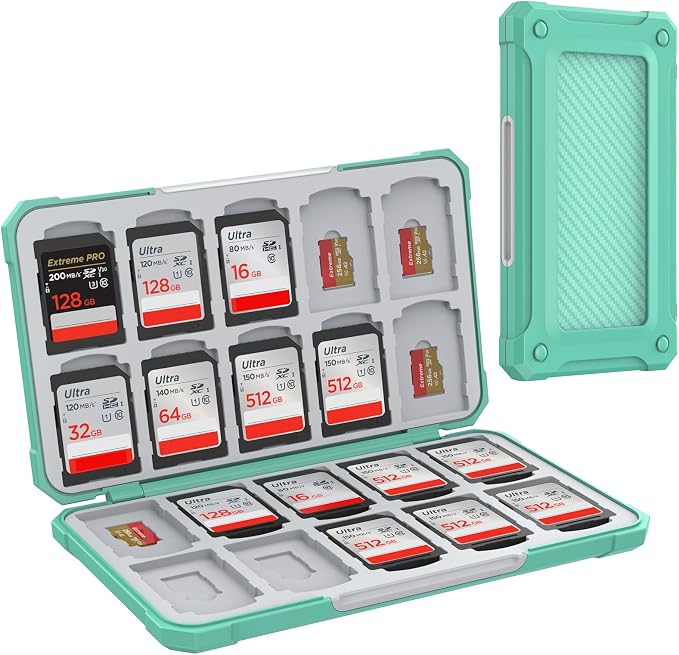 HEIYING Memory Card Case for SD/TF Cards, Portable SD Card Holder Storage Case by HEIYING
