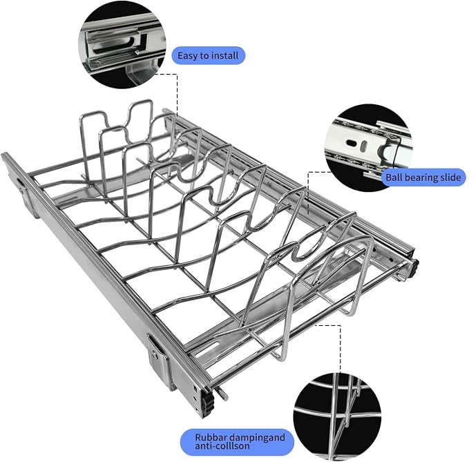 Slide Out Pan and Pot Lid Organizer - Image 3