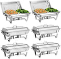 Chafing Dish for Buffet, 6 Pack Stainless Steel Chafing Servers Food Warmer Set by Jacgood