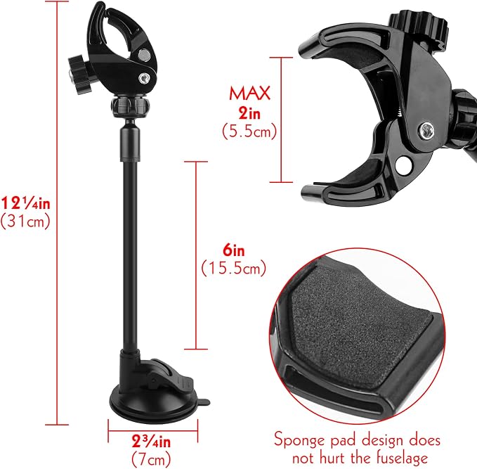 LUEXBOX Adjustable Hair Dryer Holder Stand, 360 Degree Rotation Blow Dryer - Image 4
