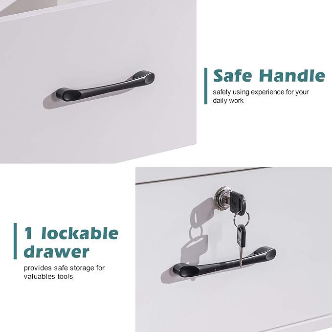 BarberPub Beauty Locking Wall Mount Styling Station, Barber Salon Station - Image 8