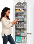 Over The Door Organizer with 6 Large Clear Pockets 12 Mesh Side Pockets - 50LB by GGUO