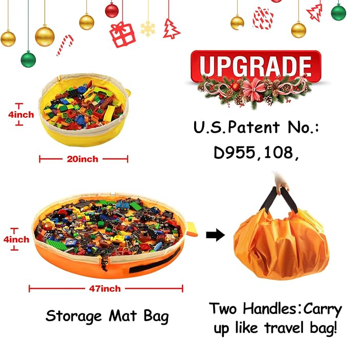 Toy Storage for Lego Play Mat Bag - Image 2