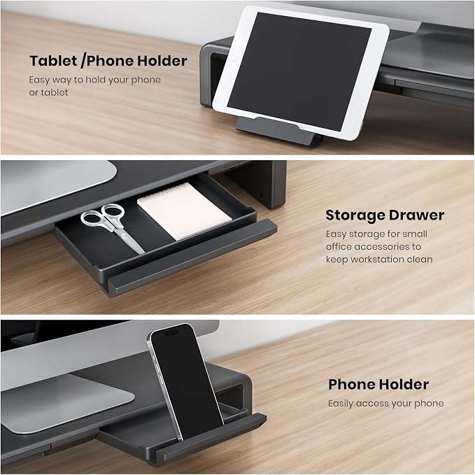 Monitor Stand Riser, Klearlook Foldable Computer Monitor Riser, Height - Image 5
