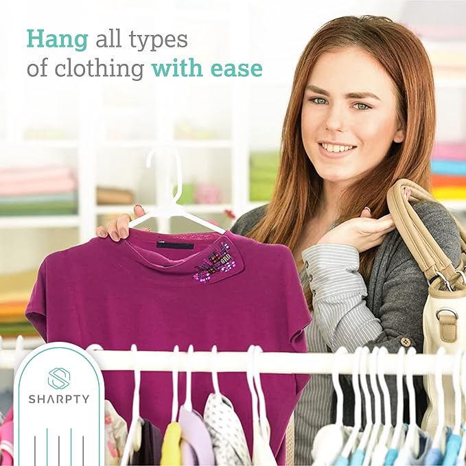 Sharpty - Plastic Hangers - Adult Clothes Hangers - T-Shirt, Coat Hangers & - Image 2