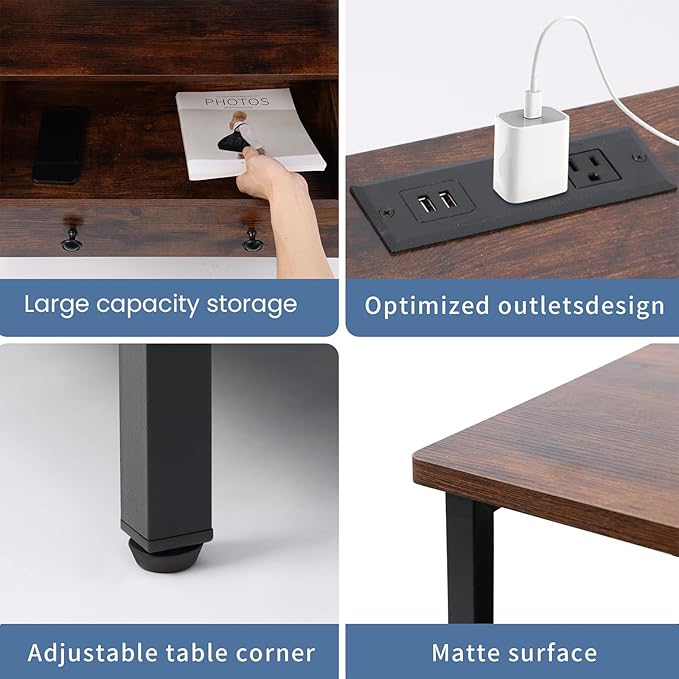 3 Wooden Drawers Night Stand, 27 Inch Wide Nightstand - Image 4