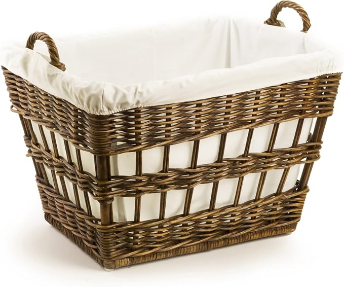 The Basket Lady Wicker French Laundry Basket, 23 in L x 18.5 in W x 18.5 in H by TheBasketLady
