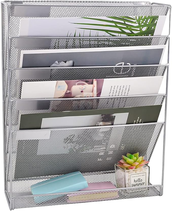 EASEPRES Desk File Organizer Mesh 6-Tier, Hanging Wall Mount Document by EASEPRES