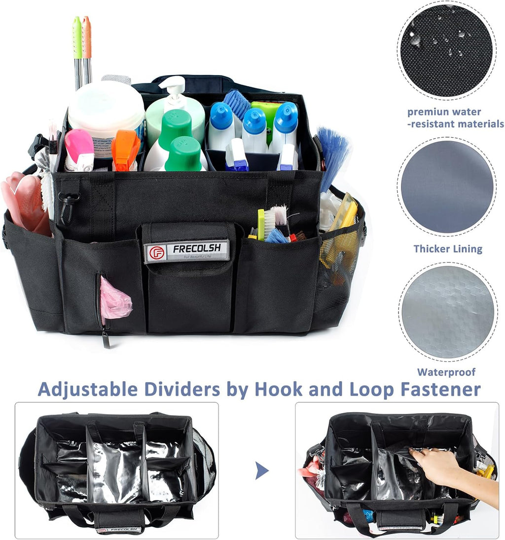 13" Cleaning Caddy for Cleaning Supplies, Cleaning Bag for