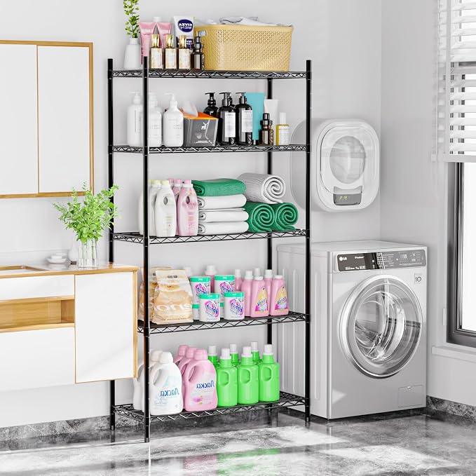 Whitmor 5 Tier Shelving Unit, Metal Storage Shelves, 400 lbs Capacity per Shelf - Image 2