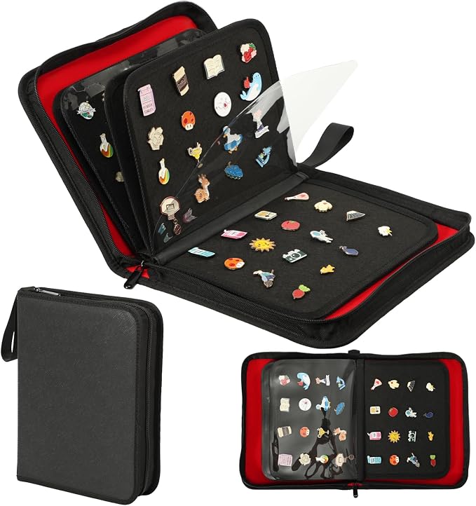 Enamel Pin Display Book, 6-Page Pin Trading Book, Portable Pin Bag and Pin Board by Oeun+fan