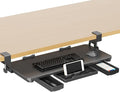 Keyboard Tray Under Desk with Storage Drawer Large C-Clamp 26.7” x 11.8” by XINLEI