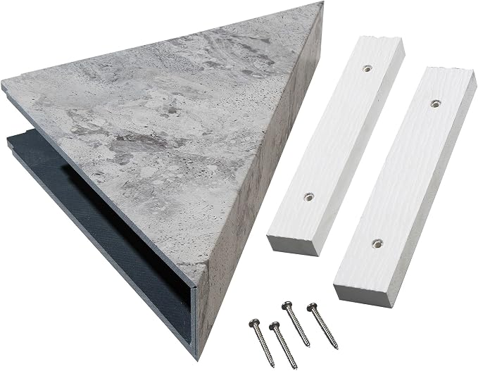 Palisade Vinyl Waterproof Corner Shower Shelf in Silver Lake by PalisadeWallTilesandPlanks