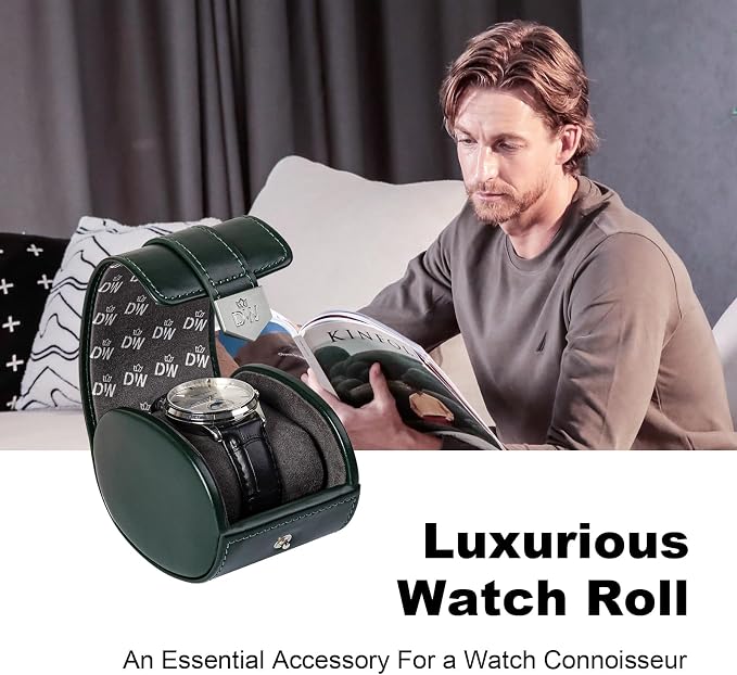 DUKWIN Watch Roll, Vegan Leather Travel Single Watch Case Organizer - Image 5