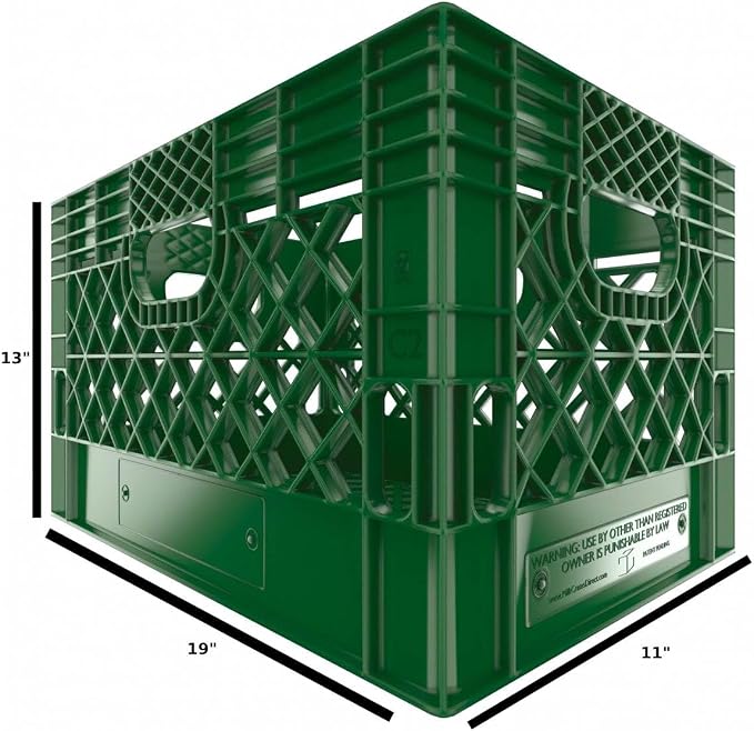 Heavy Duty Plastic Storage Milk Crates, Stackable Utility Organizer Bins - Image 3