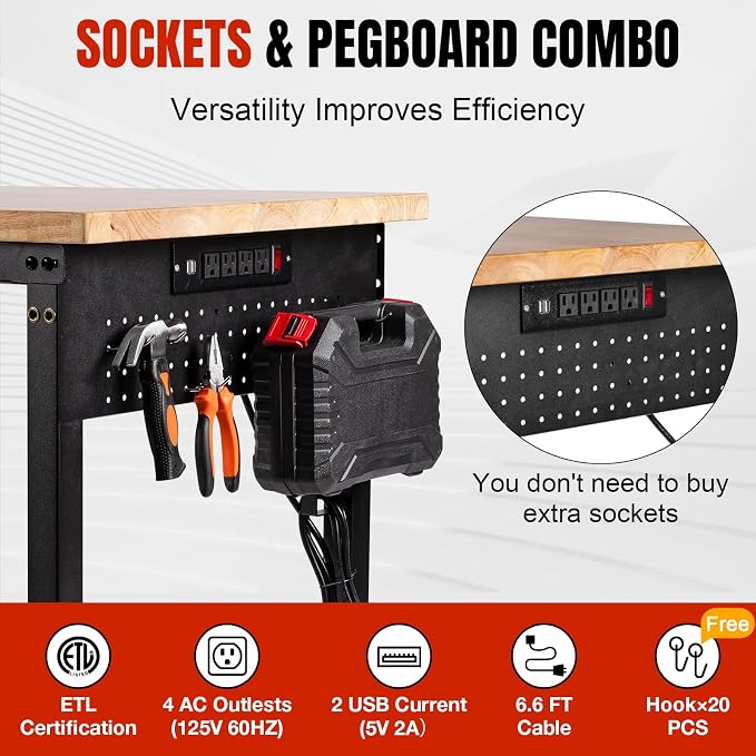 48" L×24”W Adjustable Workbench - Image 3