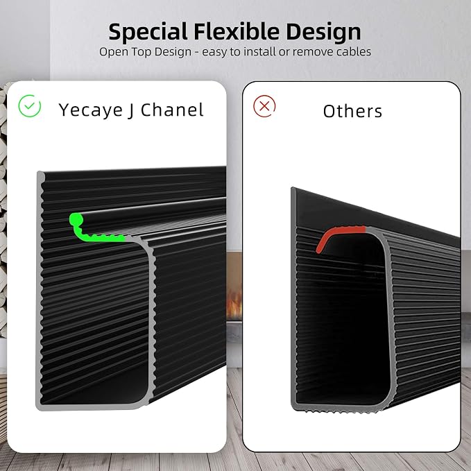 YECAYE 157in Cable Management, Cord Organizer, Easy Install Self-Adhesive Cord - Image 7