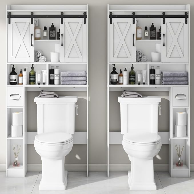 Vabches Over The Toilet Storage Cabinet, Farmhouse Storage Cabinet Over Toilet - Image 3