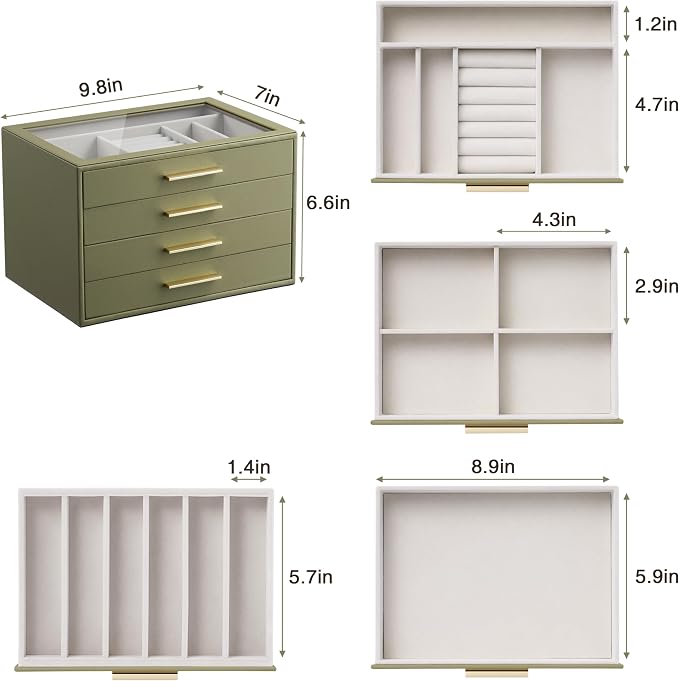 Jewelry Box Organizer Case for Women: 4-Layer Jewelry Storage Case - Image 7