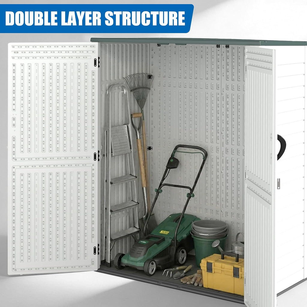 Vertical Resin Storage Shed, 60 Cuft Garden Tool Sheds & Outdoor