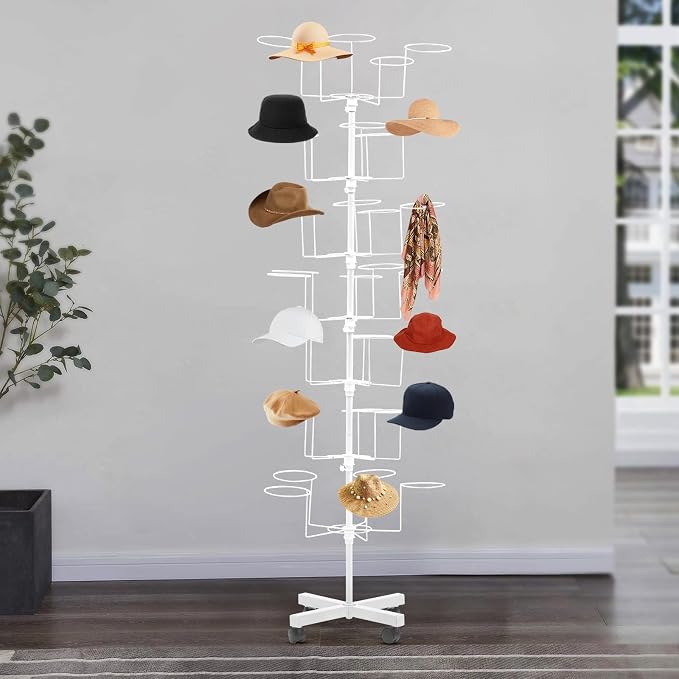 7-Tier Rotating Iron Hat Rack - Image 8