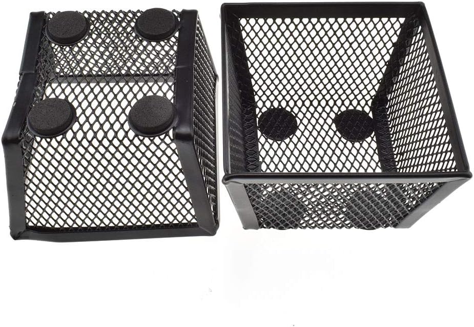 HAHIYO Stackable Paper Clip Mesh Holder cup 2.2" Height 2 Pack Black