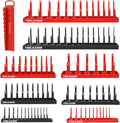 TOOLEAGUE 9Pcs Socket Organizer Tray and Magnetic Wrench Holder Set, 3/8" by TOOLEAGUE