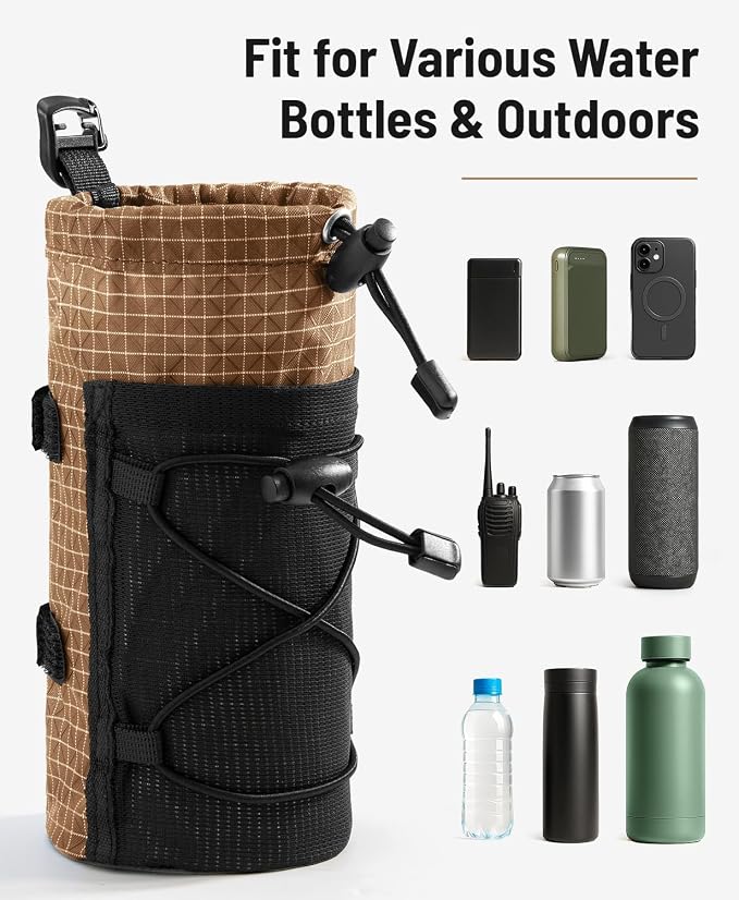 Large Water Bottle Holder Pouch Bag, Backpack Water Bottle Holder Mesh Bag - Image 3