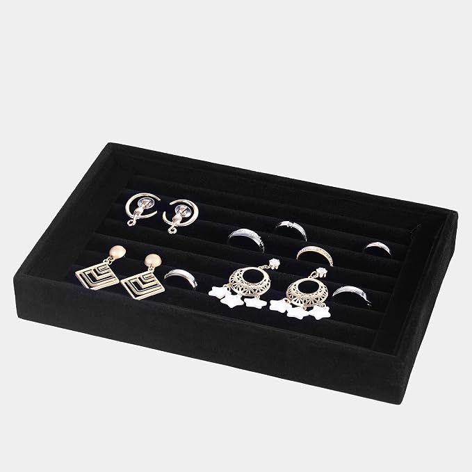 Valyria Velvet 7 Slots Ring Earrings Trays Showcase Display Jewelry Organizer - Image 4