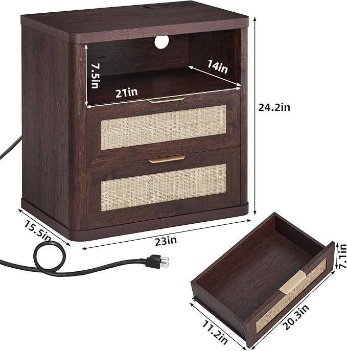 LEYAOYAO Rattan Nightstands - Image 2