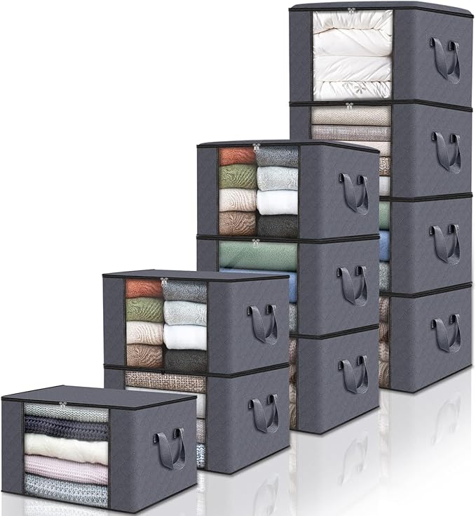 Fab totes Storage Bags, Clothes Blanket Storage Bins Foldable Closet Organizers by Fabtotes