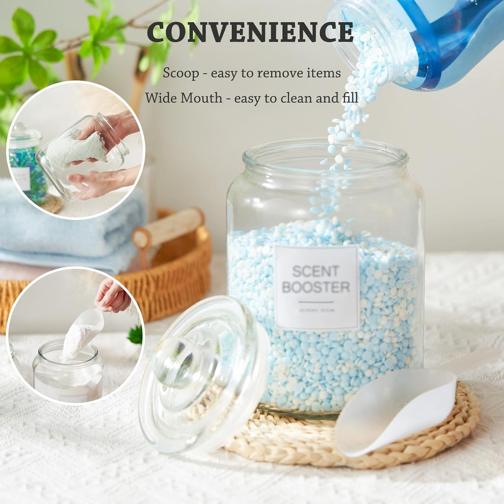 FyndraX Laundry Pods Glass Jars - Half Gallon Airtight Containers with